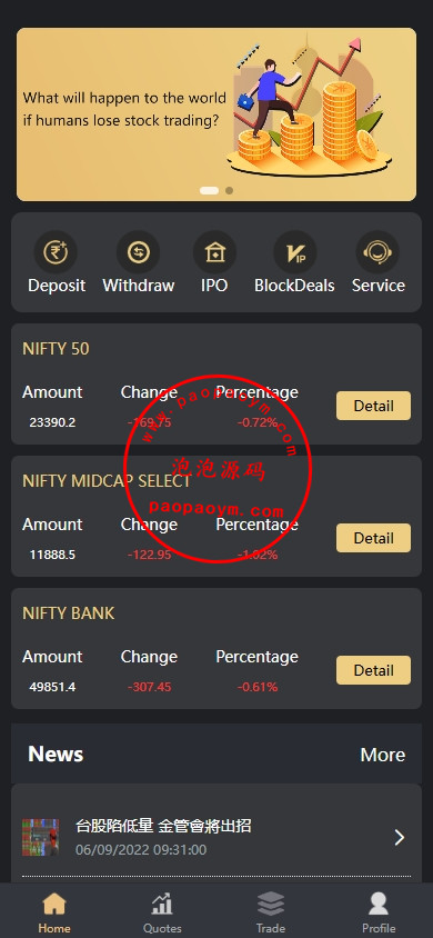 印度股票系统/新股认购/海外股票前端uniapp
