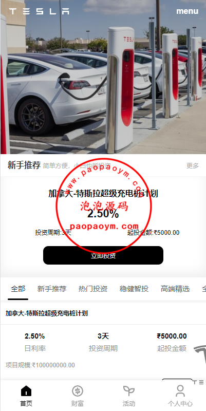 新版海外特斯拉投资系统/多语言投资理财/前端vue